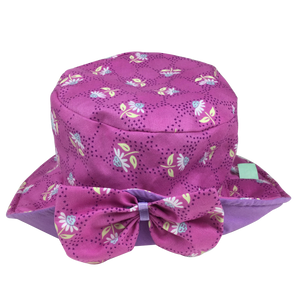 Pink Daisy Sun Hat with Mauve Lining